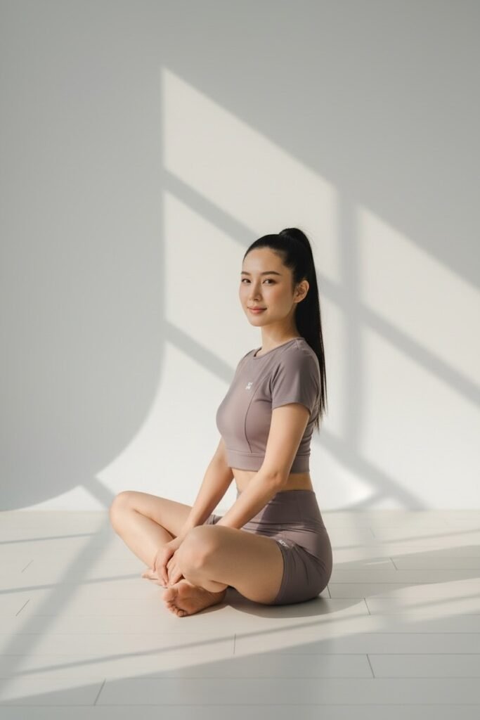 mujer con conjunto de ropa macarena